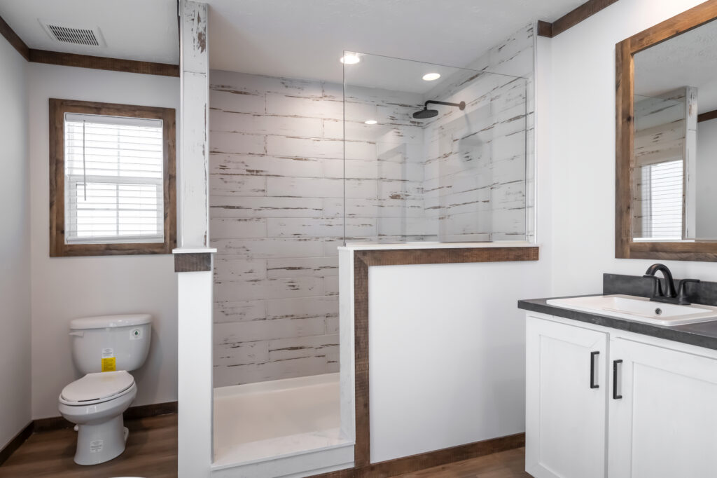 48”x72” ceramic tile shower