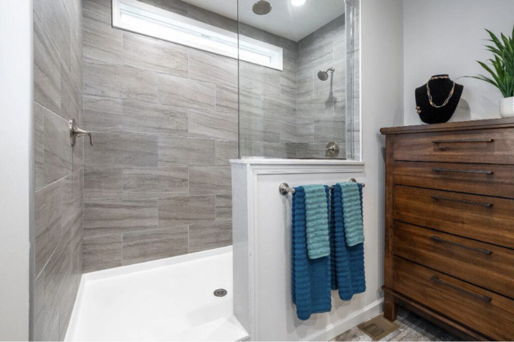 48”x96” ceramic tile shower